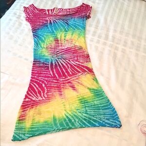 🌈Rainbow Tye Dye Beach Cover-Up Dress (S)🌈